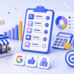 Isometric 3D illustration of marketing analytics, charts and campaign performance indicators representing how to evaluate paid local marketing activities.